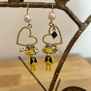 Betsey Johnson Monkey Earrings